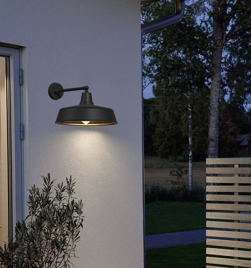 2-Pack Outdoor Wall Lights – Modern Farmhouse Straight Arm Barn Sconces