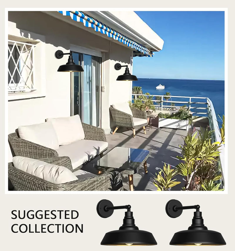 Premium Outdoor Barn Light – Straight Arm Farmhouse Wall Sconce for Patio. Garage. or Entryway
