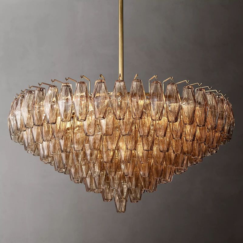 Chiara Smoke Glass Tiered Round Chandelier 37" - Franing