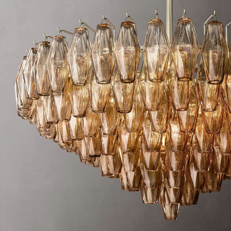 Chiara Smoke Glass Tiered Round Chandelier 37" - Franing