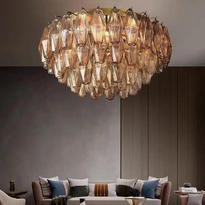 Franing Ceiling,SHOP ALL,glass chandelier,Chandelier Chiaray Clear Glass Flushmount 17"