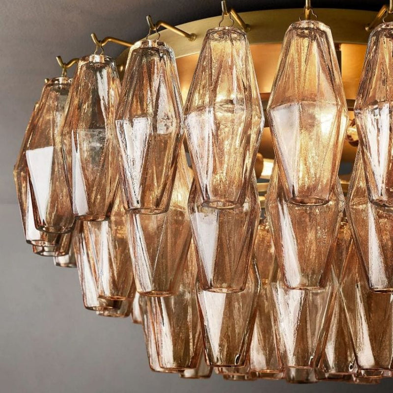 Franing Ceiling,SHOP ALL,glass chandelier,Chandelier Chiaray Smoke Glass Flushmount 17"