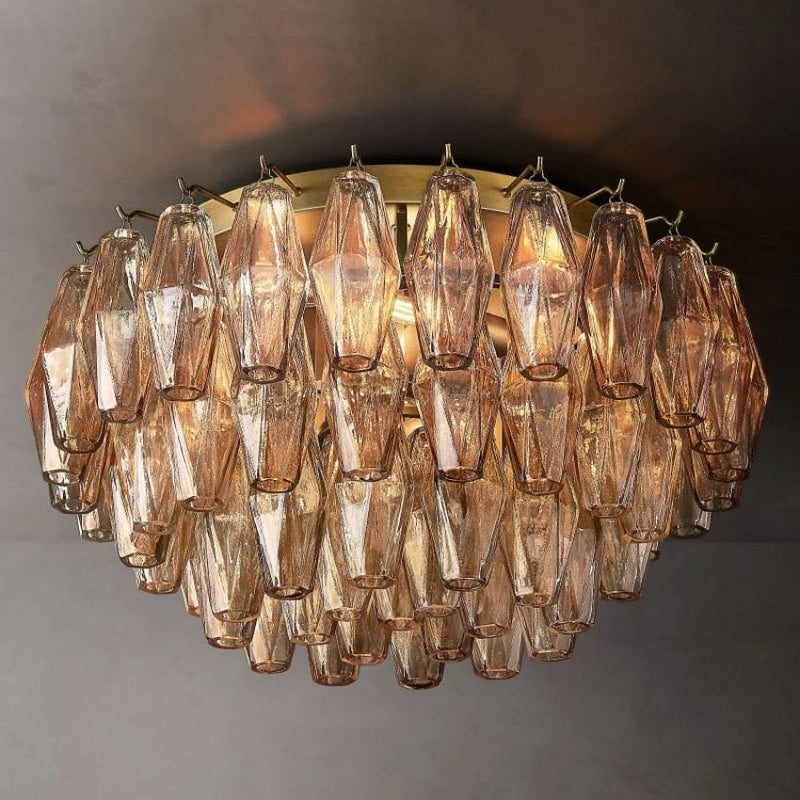 Franing Ceiling,SHOP ALL,glass chandelier,Chandelier Chiaray Smoke Glass Flushmount 22"