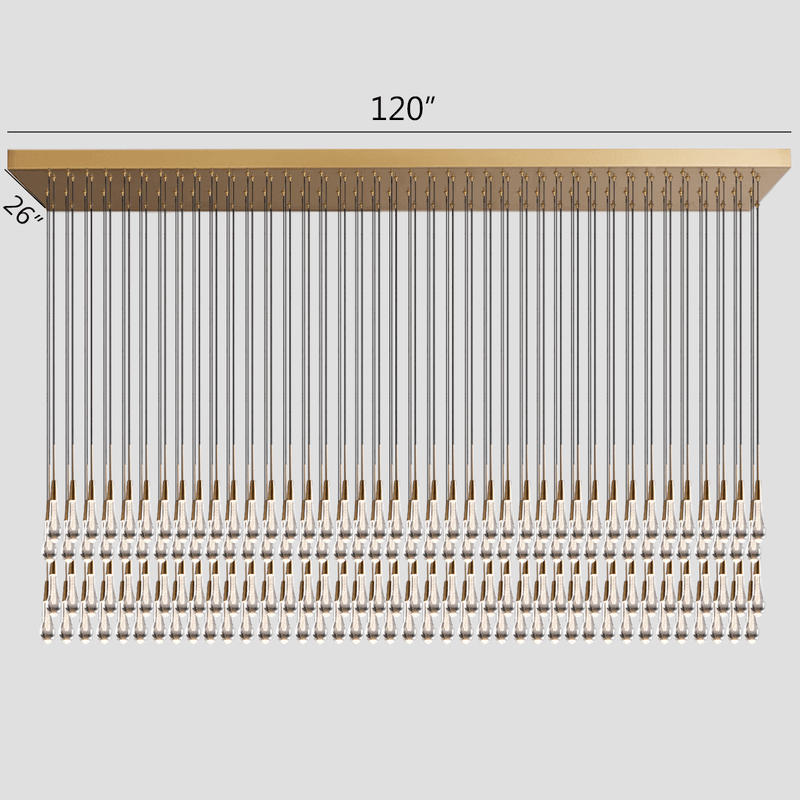 Franing SHOP ALL,crystal chandelier,Ceiling,Island counter/dining room BRASS / 120"*120lights Soltaire Linear Chandelier 37'' 50'' 70'' 87"W 120"W