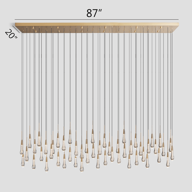 Franing SHOP ALL,crystal chandelier,Ceiling,Island counter/dining room BRASS / 87" Soltaire Linear Chandelier 37'' 50'' 70'' 87"W 120"W