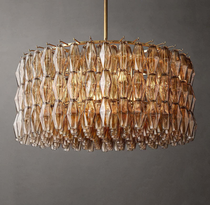 Chiara Glass Round Chandelier 37" - Franing