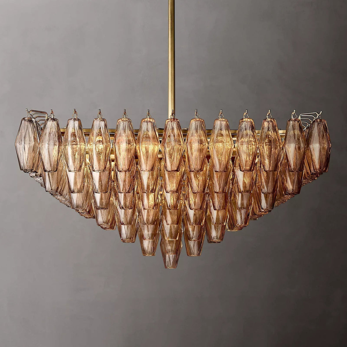 Chiara Glass Multi-Tier Square Chandelier 32"SQ - Franing