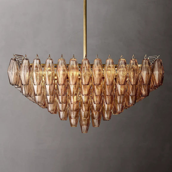 Chiara Glass Multi-Tier Square Chandelier 32"SQ - Franing