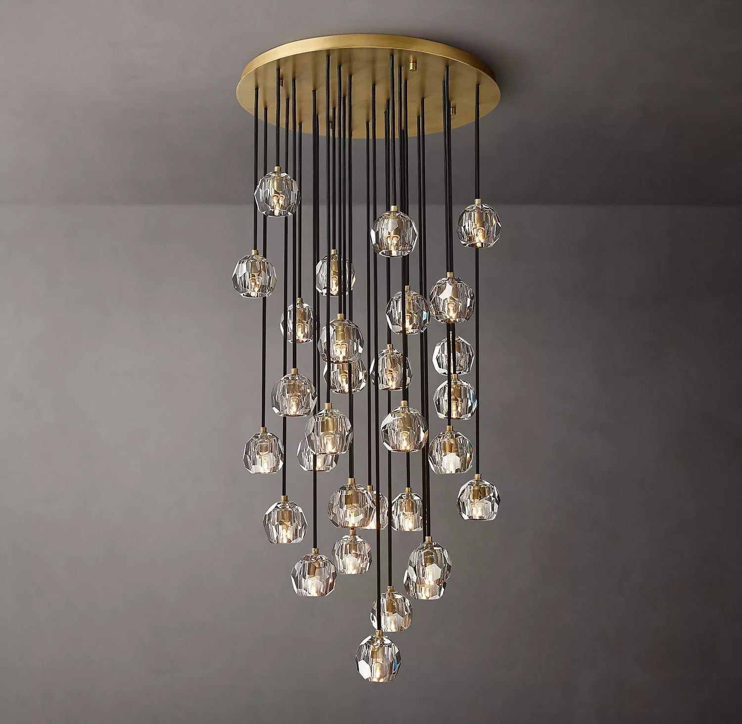 Boule Crystal Round Cluster Chandelier 30" - Franing