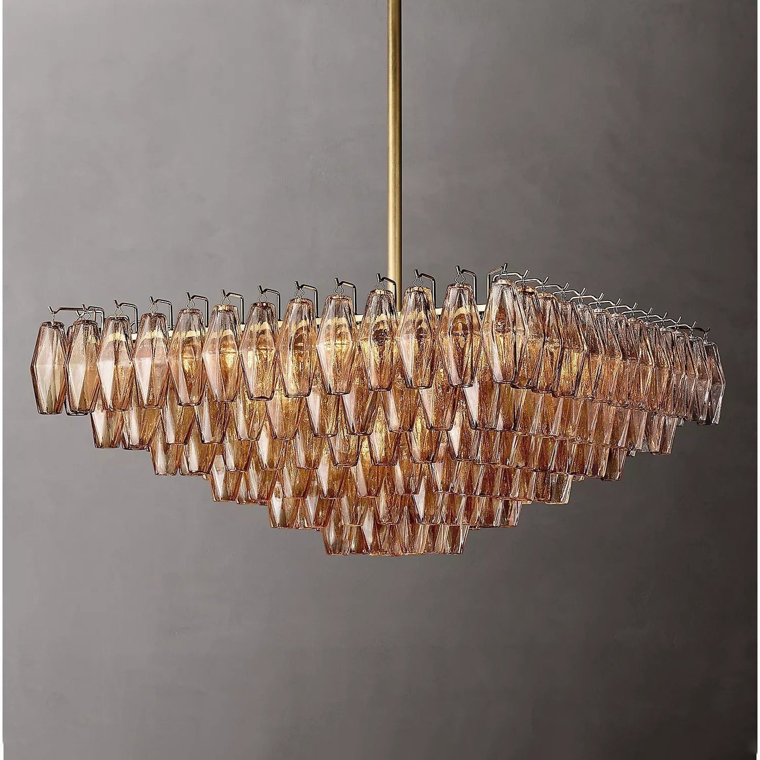 Chiara Glass Multi-Tier Square Chandelier 32"SQ - Franing