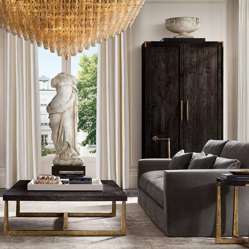 Chiara Glass Multi-Tier Square Chandelier 32"SQ - Franing