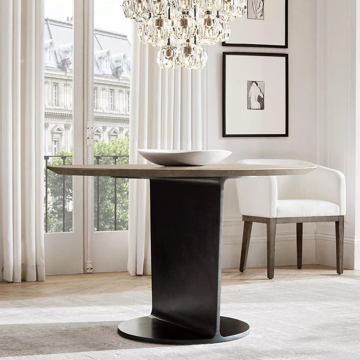 Boule Crystal Round Cluster Chandelier 30" - Franing