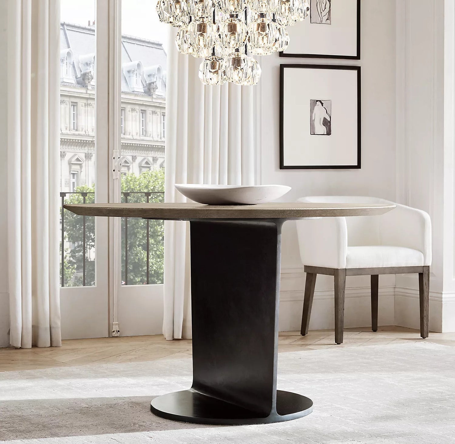 Boule Crystal Round Cluster Chandelier 30" - Franing