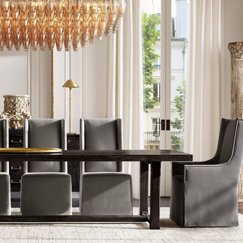 Chiara Glass Multi-Tier Rectangular Chandelier 54"W - Franing