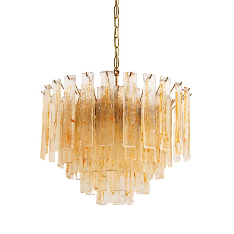 Golden Amber Murano Glass Chandelier