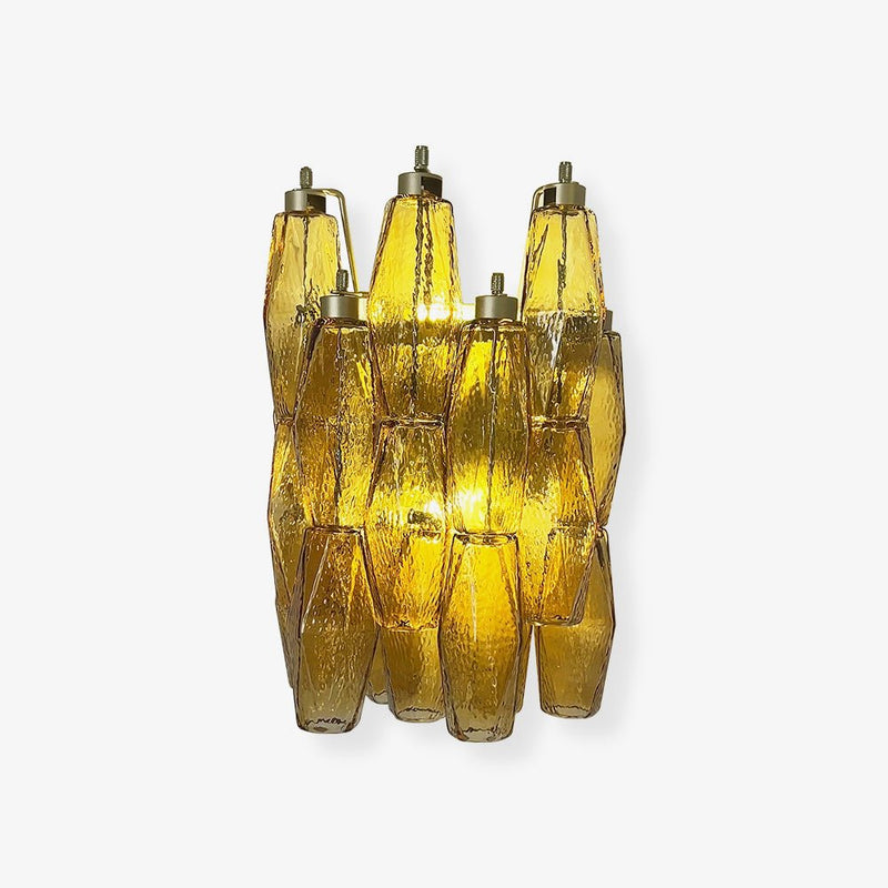 Murano Rhombus Amber Glass Wall Lamp