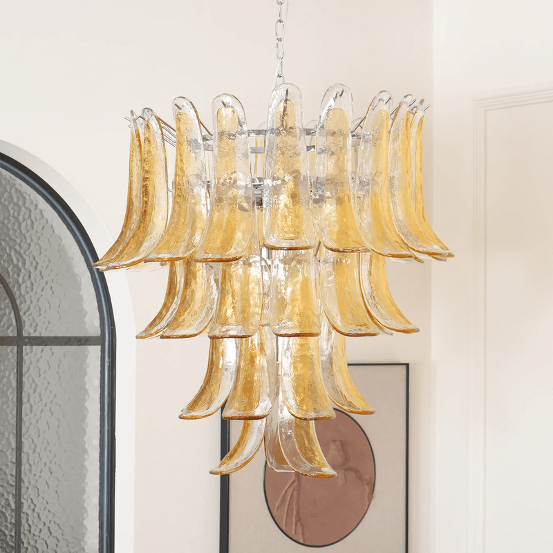 Murano Amber Lily Chandelier