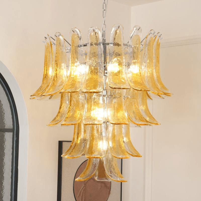 Murano Amber Lily Chandelier