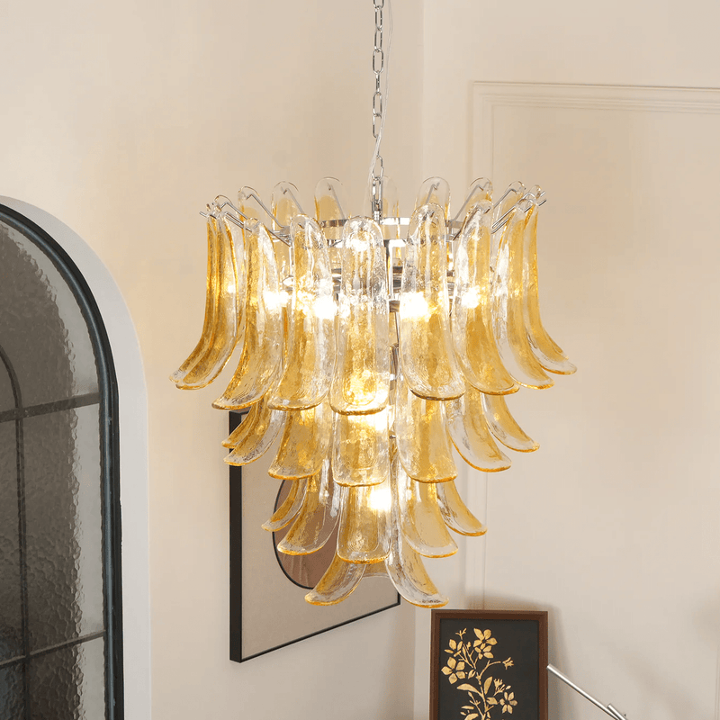 Murano Amber Lily Chandelier