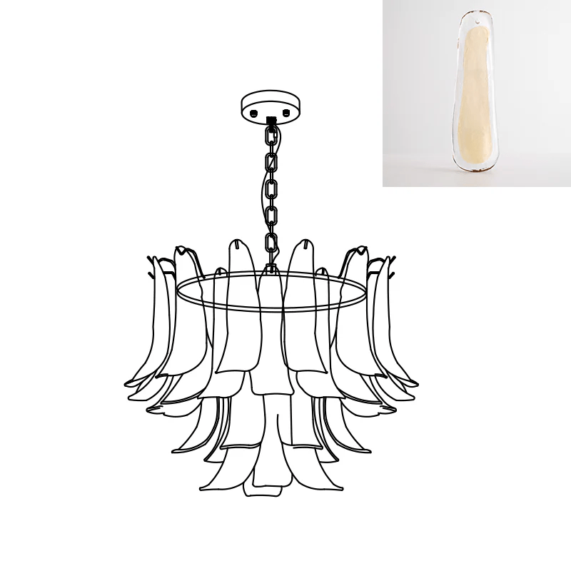 Murano Glass Leaf Chandelier