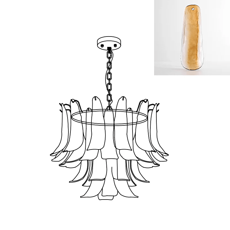 Murano Glass Leaf Chandelier