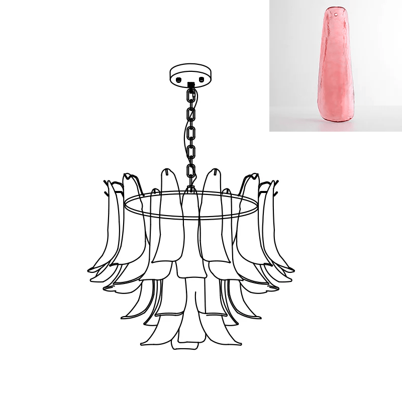 Murano Glass Leaf Chandelier