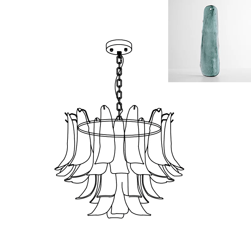 Murano Glass Leaf Chandelier