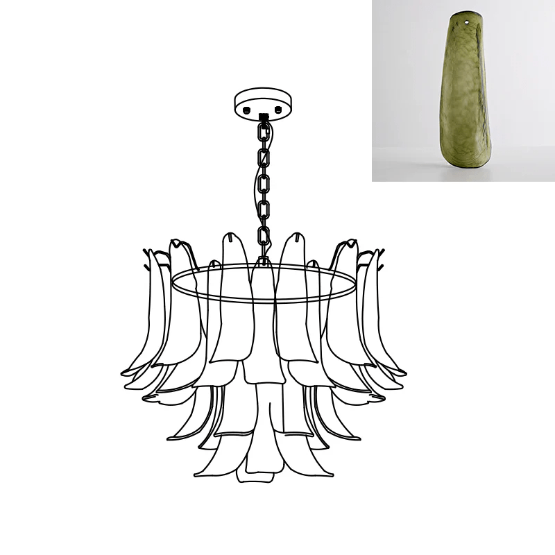 Murano Glass Leaf Chandelier
