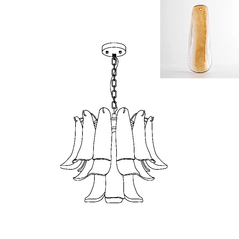 Murano Glass Leaf Chandelier