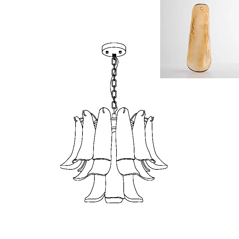 Murano Glass Leaf Chandelier