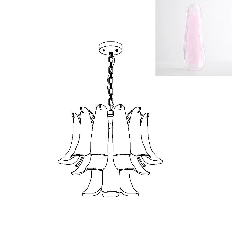 Murano Glass Leaf Chandelier