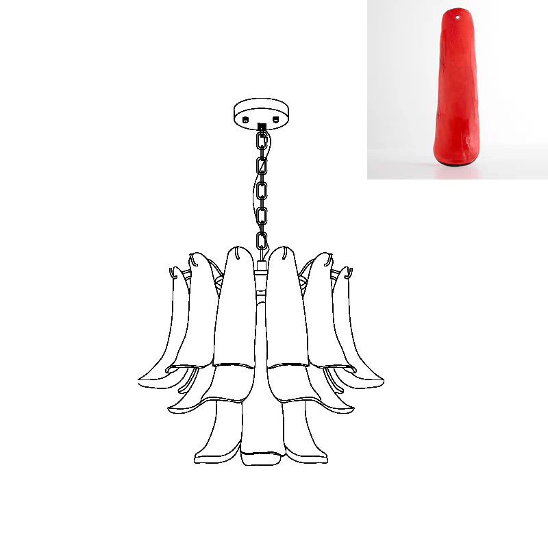 Murano Glass Leaf Chandelier