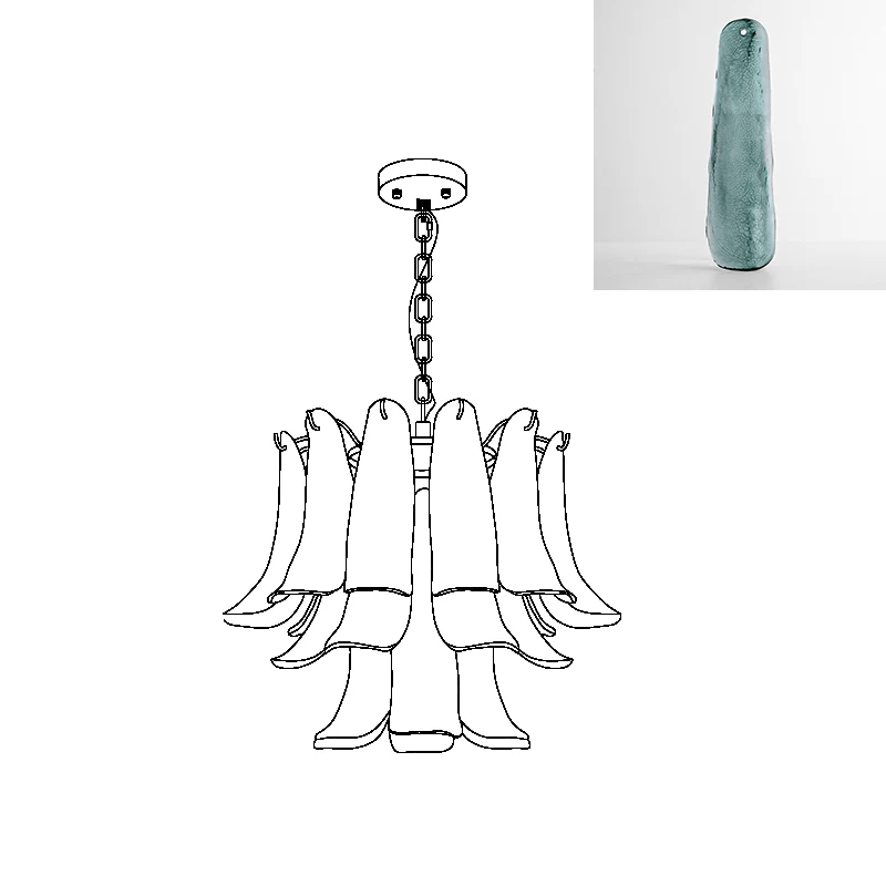 Murano Glass Leaf Chandelier