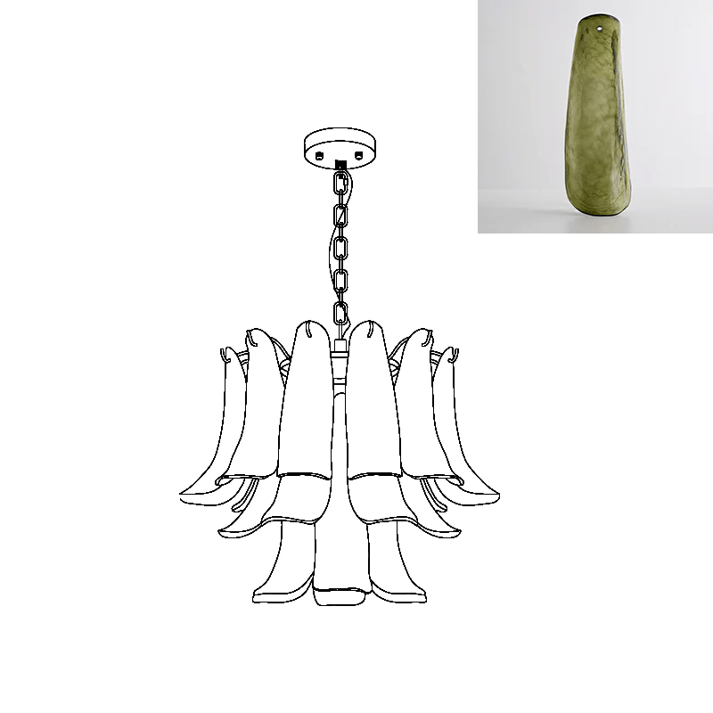 Murano Glass Leaf Chandelier