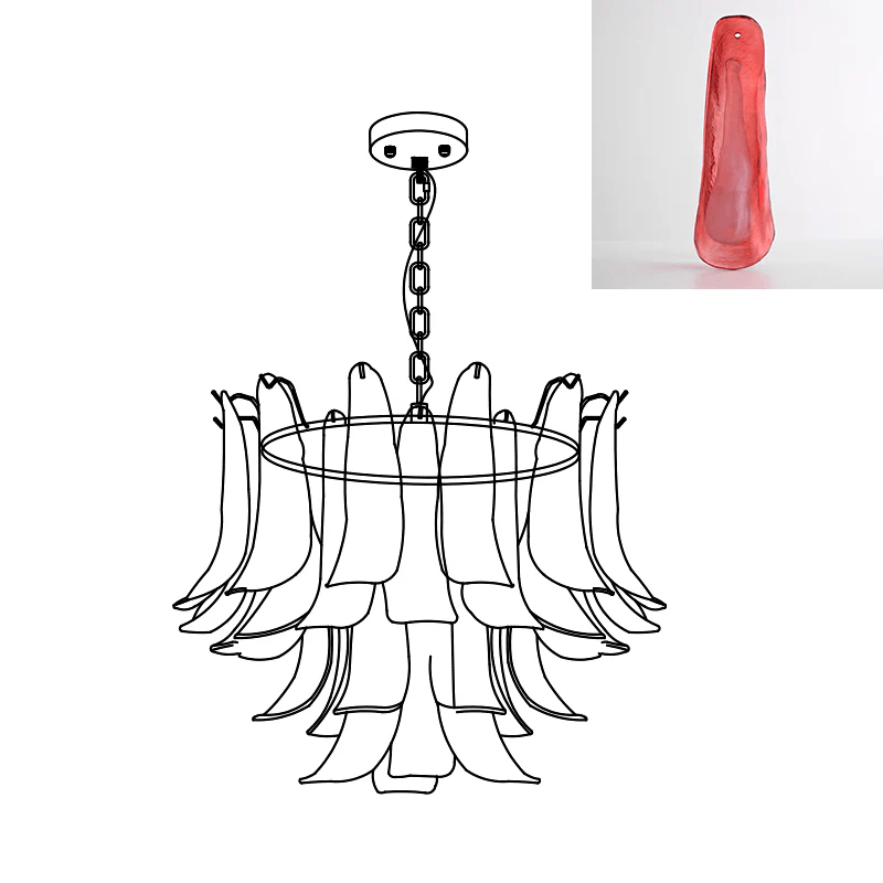 Murano Glass Leaf Chandelier