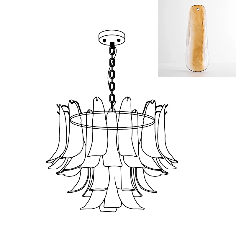 Murano Glass Leaf Chandelier