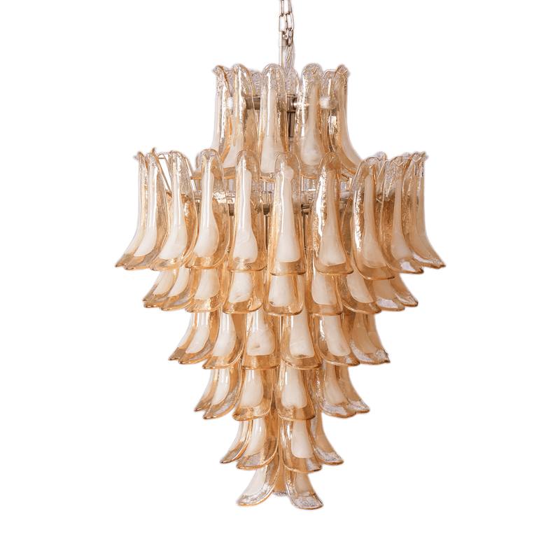Amber Cloud Murano Glass Petals Chandelier