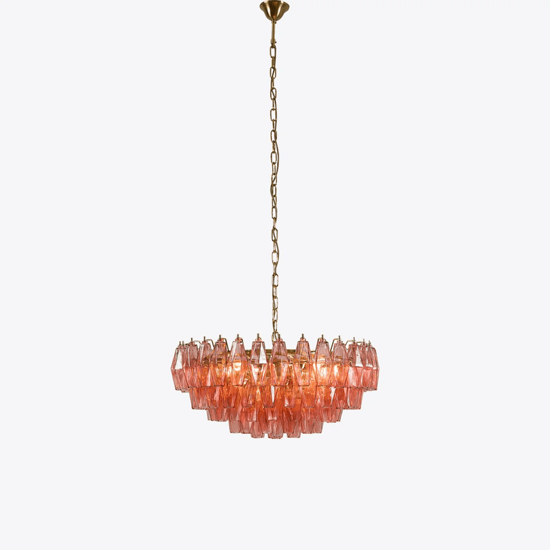 Pink Polygon Drop Chandelier