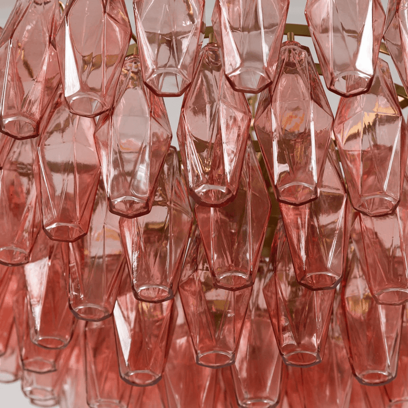 Pink Polygon Drop Chandelier