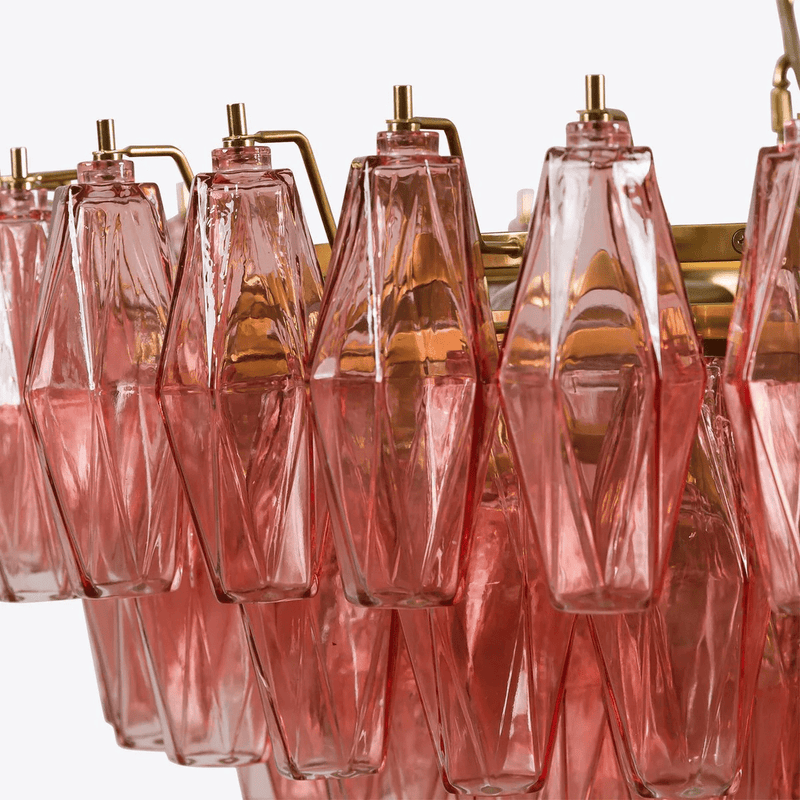 Pink Polygon Drop Chandelier