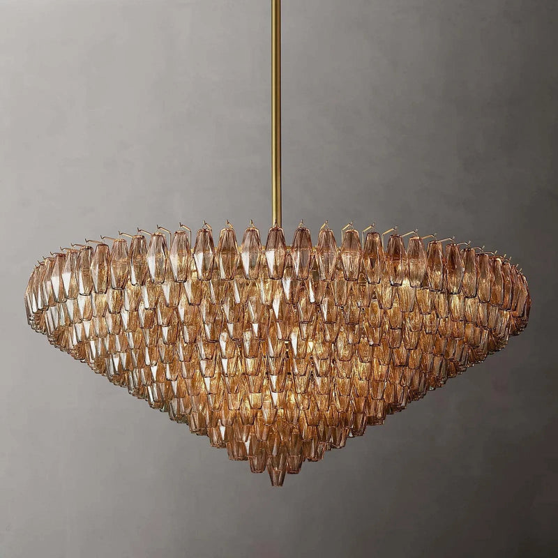 Chiara Glass Multi-Tier Round Chandelier 61" - Franing