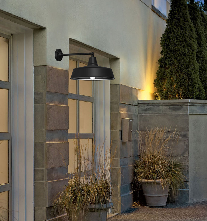 2-Pack Outdoor Wall Lights – Modern Farmhouse Straight Arm Barn Sconces