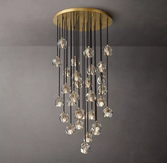 Boule Crystal Round Cluster Chandelier 30" - Franing