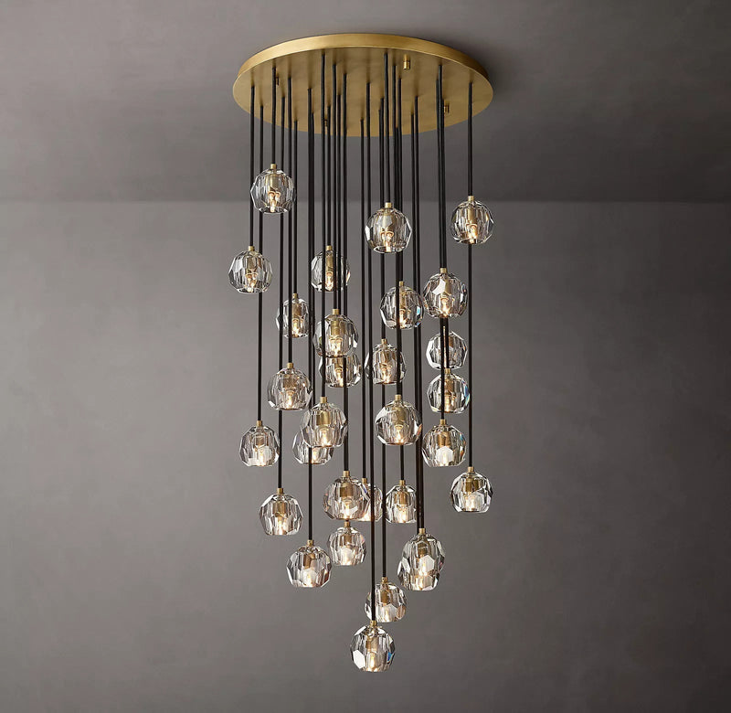 Boule Crystal Round Cluster Chandelier 30" - Franing
