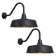 Gooseneck Barn Lights 2-Pack – Dusk to Dawn Outdoor Wall Fixtures Matte Black