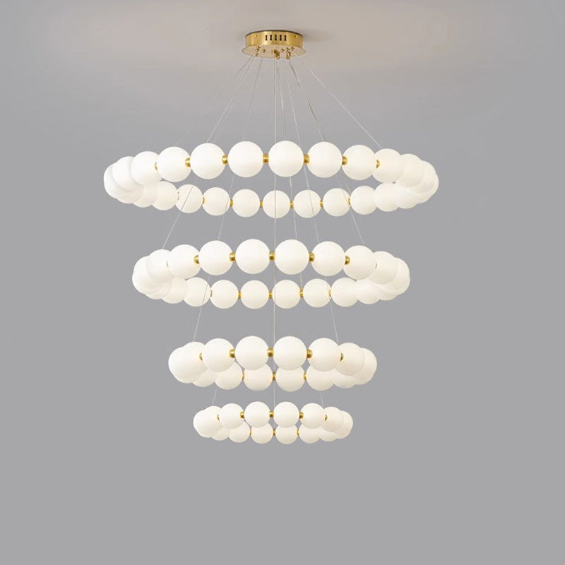 Acoji | Pearl Necklace Round Chandelier