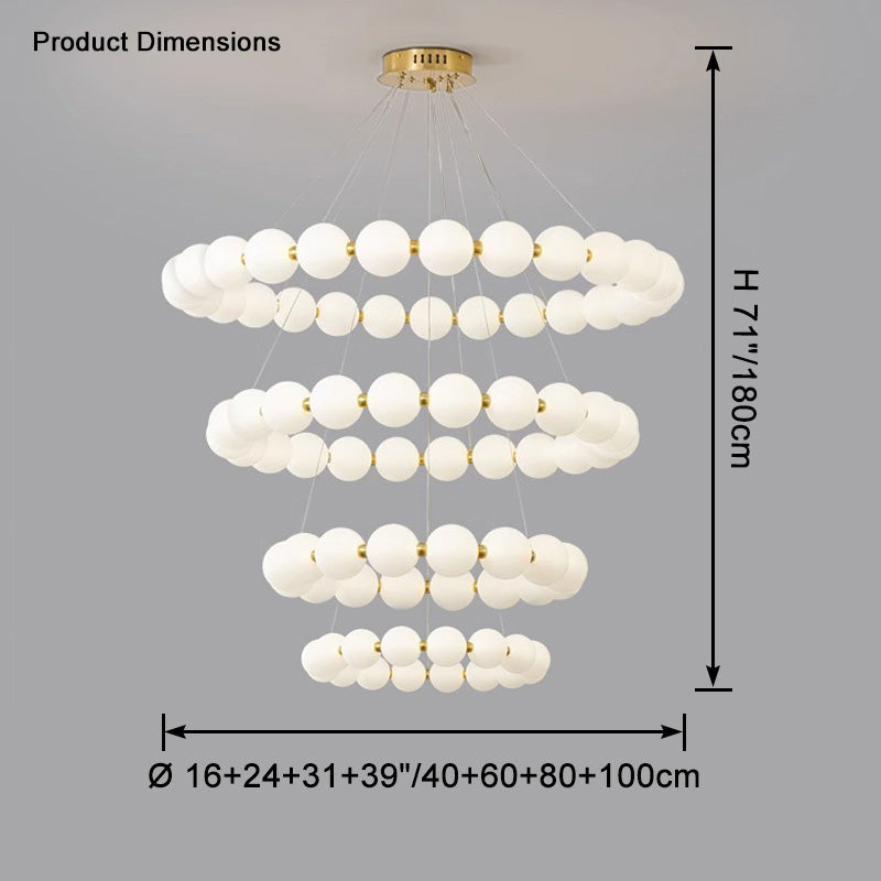 Acoji | Pearl Necklace Round Chandelier