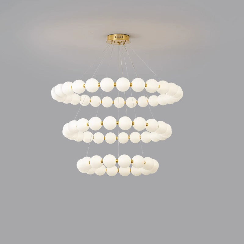 Acoji | Pearl Necklace Round Chandelier