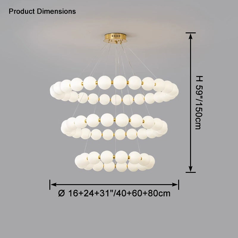 Acoji | Pearl Necklace Round Chandelier