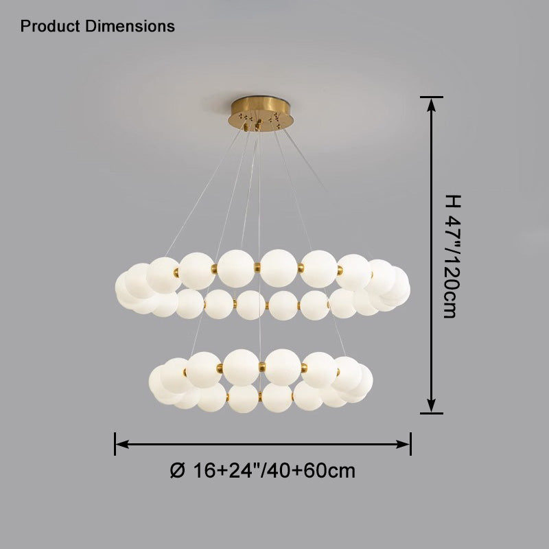 Acoji | Pearl Necklace Round Chandelier